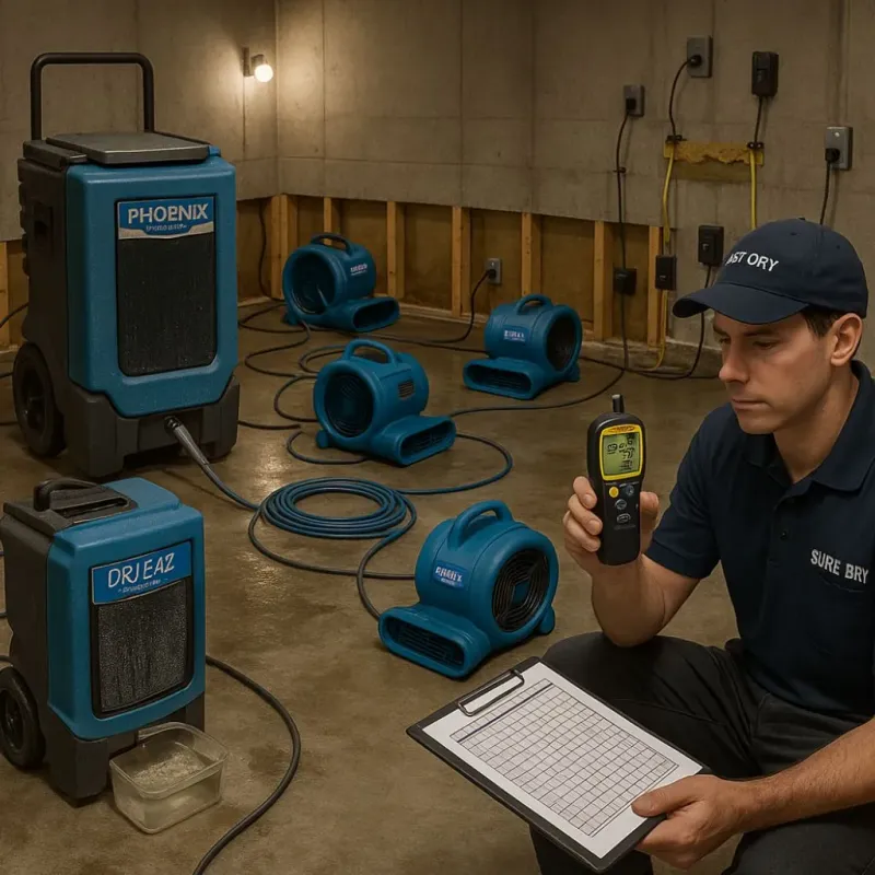 Structural Drying and Dehumidification process in Marietta, PA